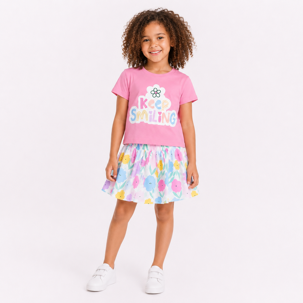 Girls' Keep Smiling Printed Set