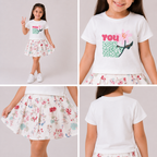 Girls' You look pretty to day T-Shirt & Skirt set