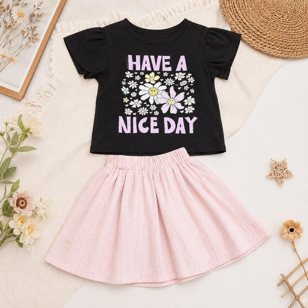 Girls' Have A Nice Day Printed set