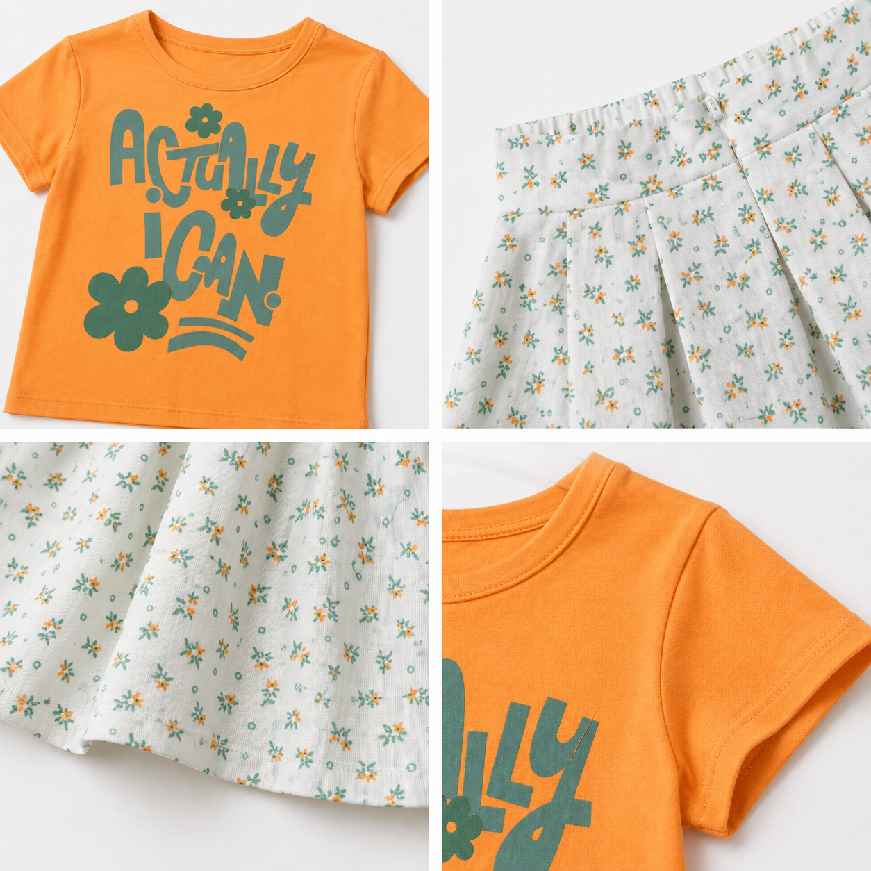 Girls' I Can T-Shirt & Skirt set