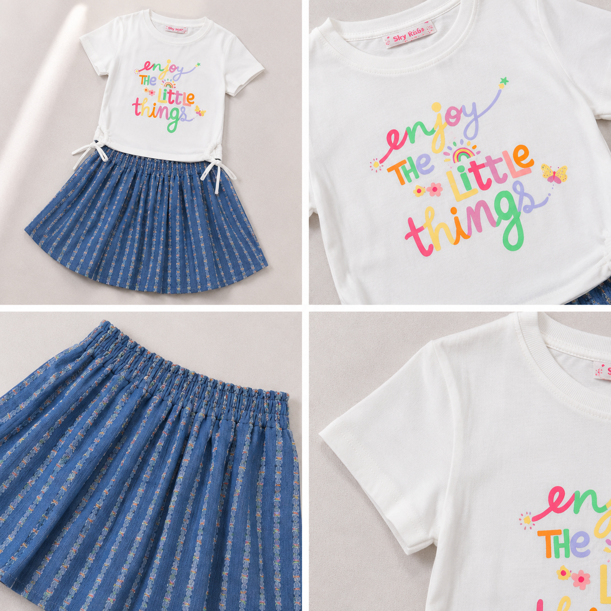 Girls' Enjoy  The Little Things T-shirt & Skirt set