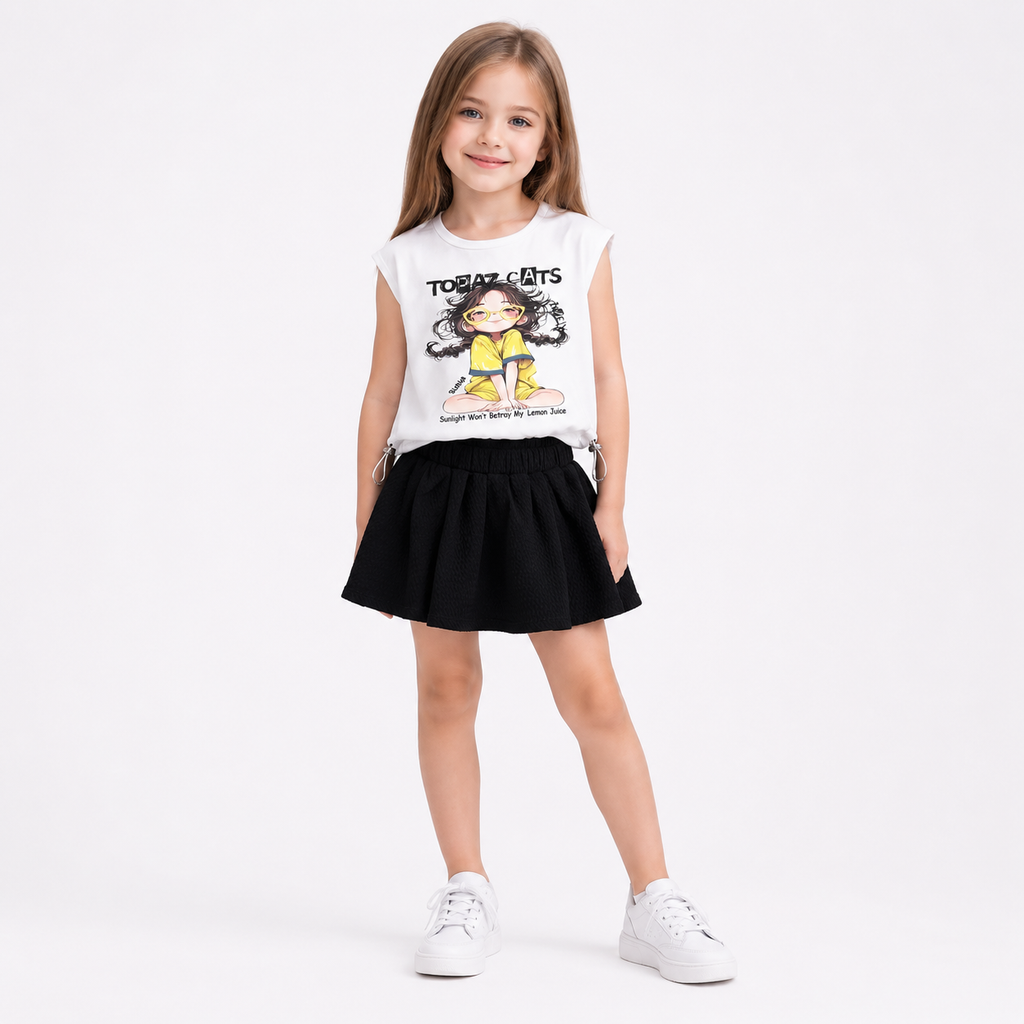 Girls' Topaz Cat Printed set