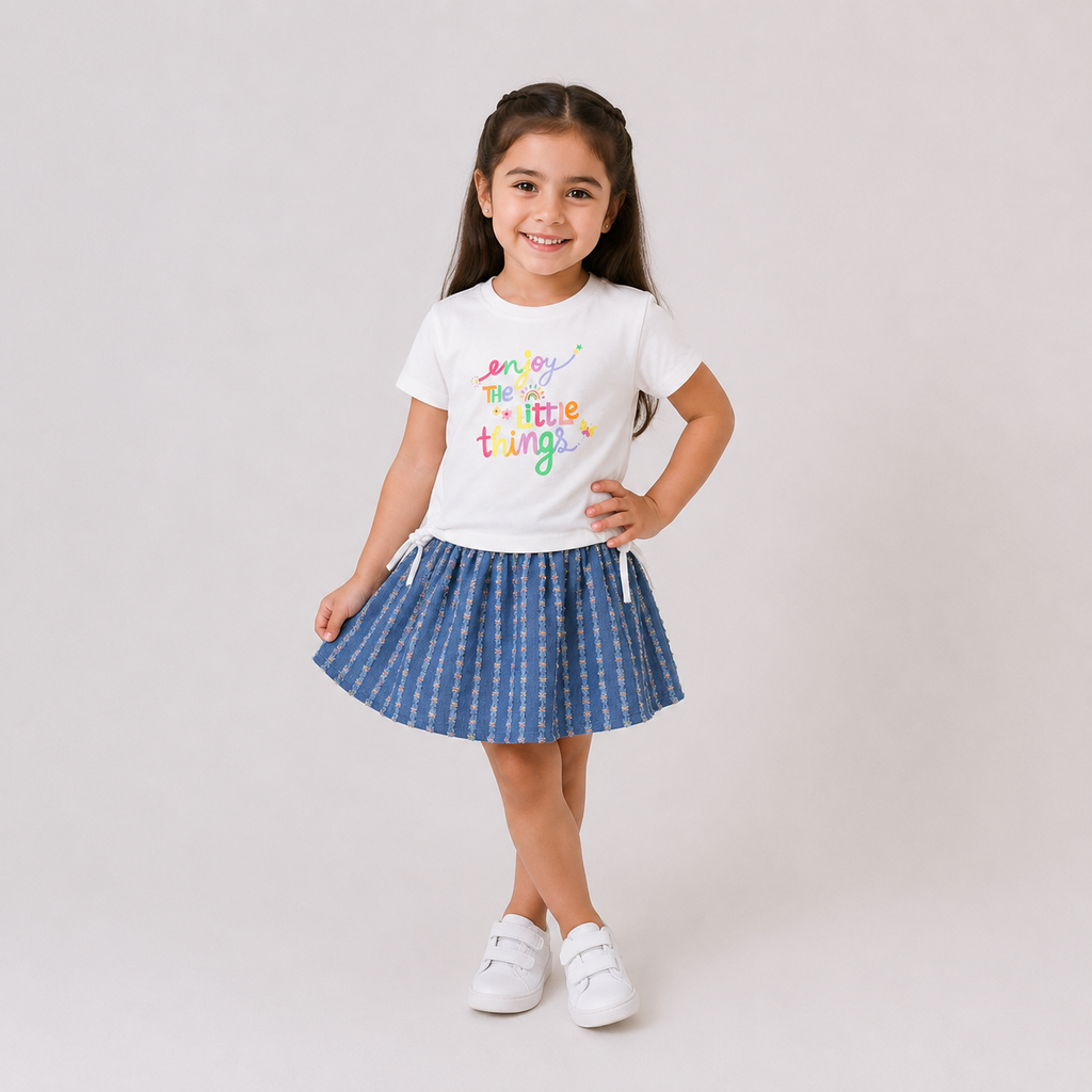 Girls' Enjoy  The Little Things T-shirt & Skirt set