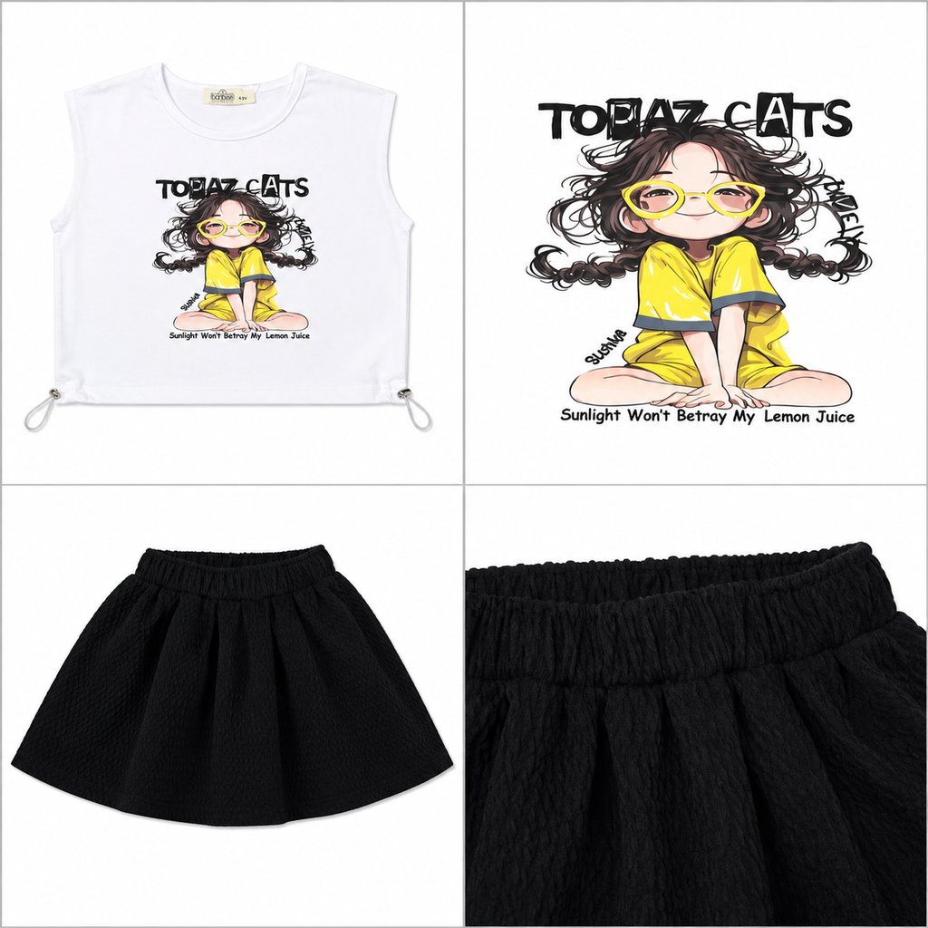 Girls' Topaz Cat Printed set