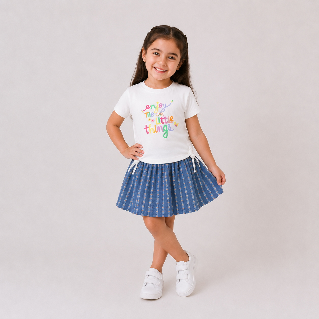Girls' Enjoy  The Little Things T-shirt & Skirt set