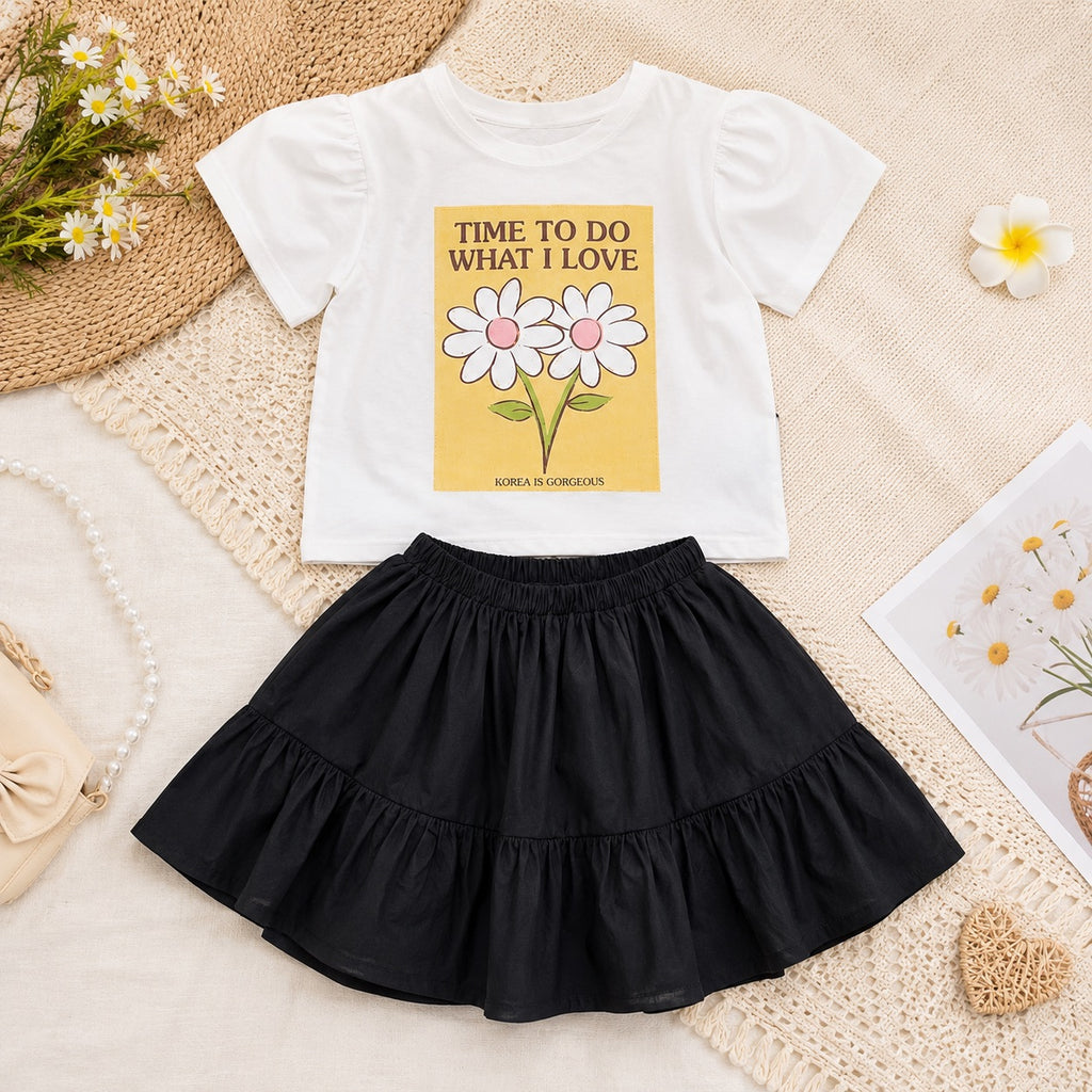 Girls' Time To DO What I Love Printed set