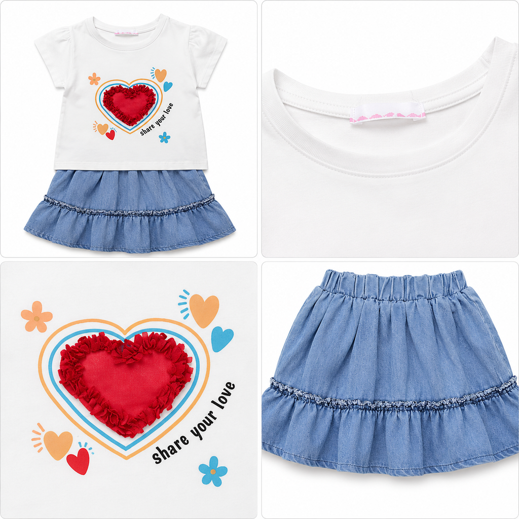 Girls' Share Your Love Printed set