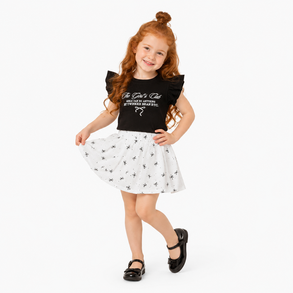 Girls' The Grils Club T-Shirt & Skirt set