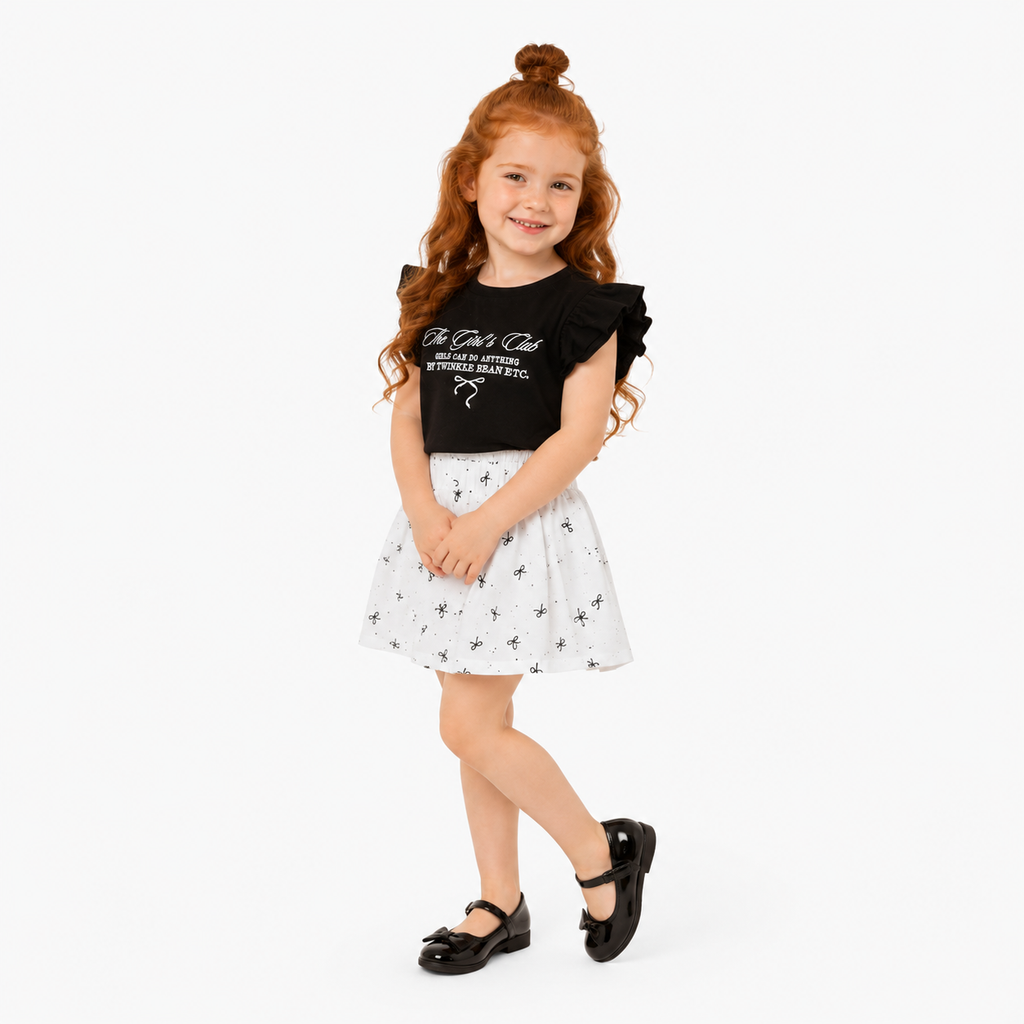 Girls' The Grils Club T-Shirt & Skirt set