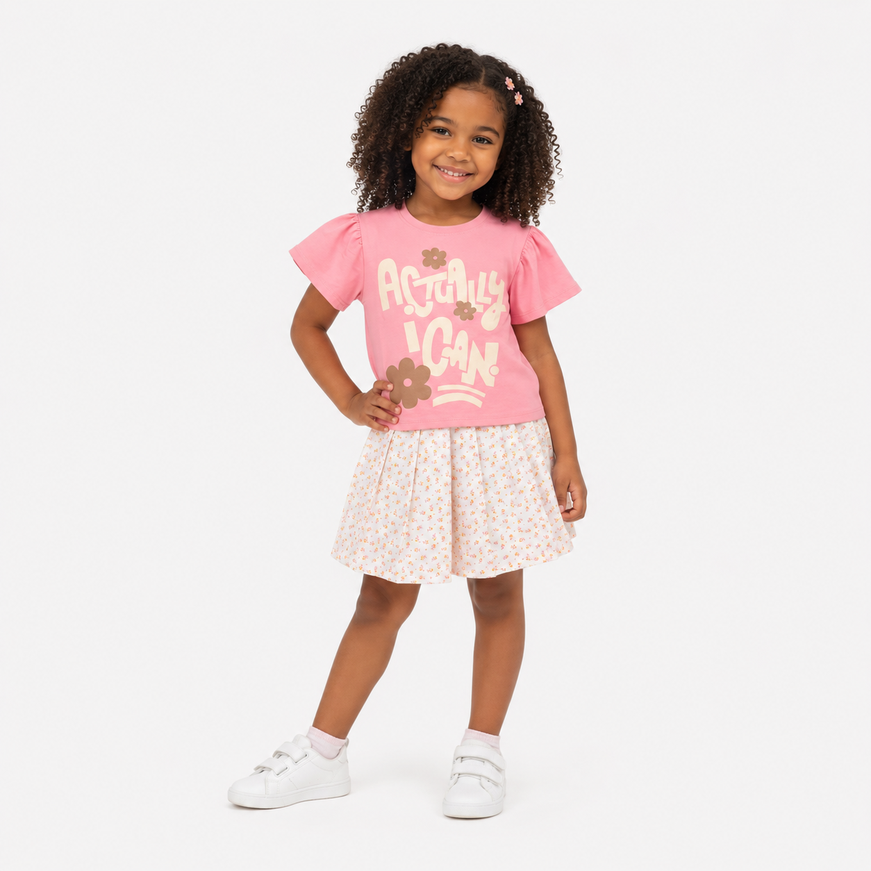 Girls' I Can T-Shirt & Skirt set