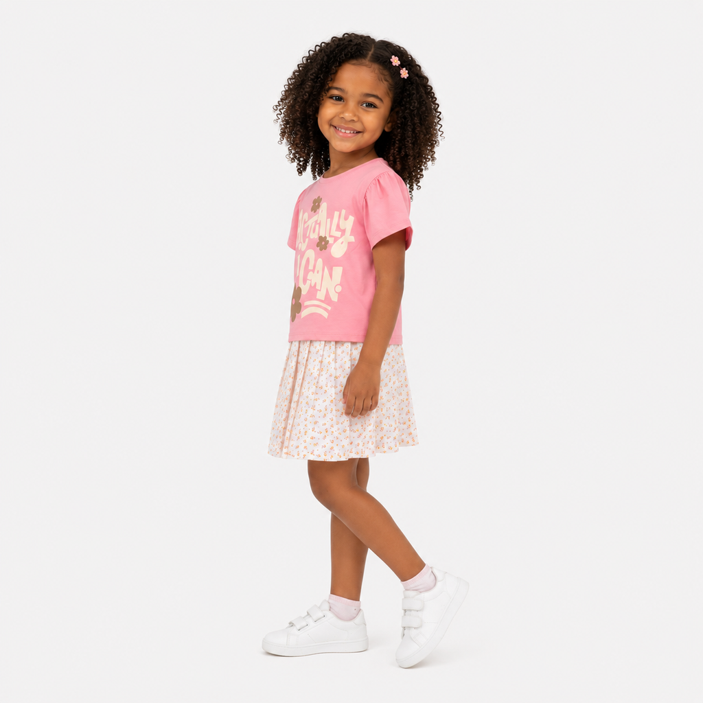 Girls' I Can T-Shirt & Skirt set