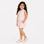 Girls' short-sleeve top & skirt set