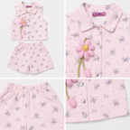 Girls' short-sleeve top & skirt set