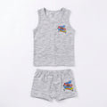 Kids Casual Cotton Undershirt and Underwear Set - Grey Melange