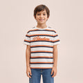 Boys Striped "Adventure" Embroidered T-Shirt
