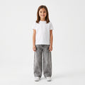 Girls' Grey Wide-Leg Denim Jeans