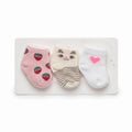 Newborn Girls 3-Pack Socks - Strawberry, Animal Face, and Heart