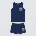 Kids Casual Cotton Undershirt and Underwear Set - Navy Blue