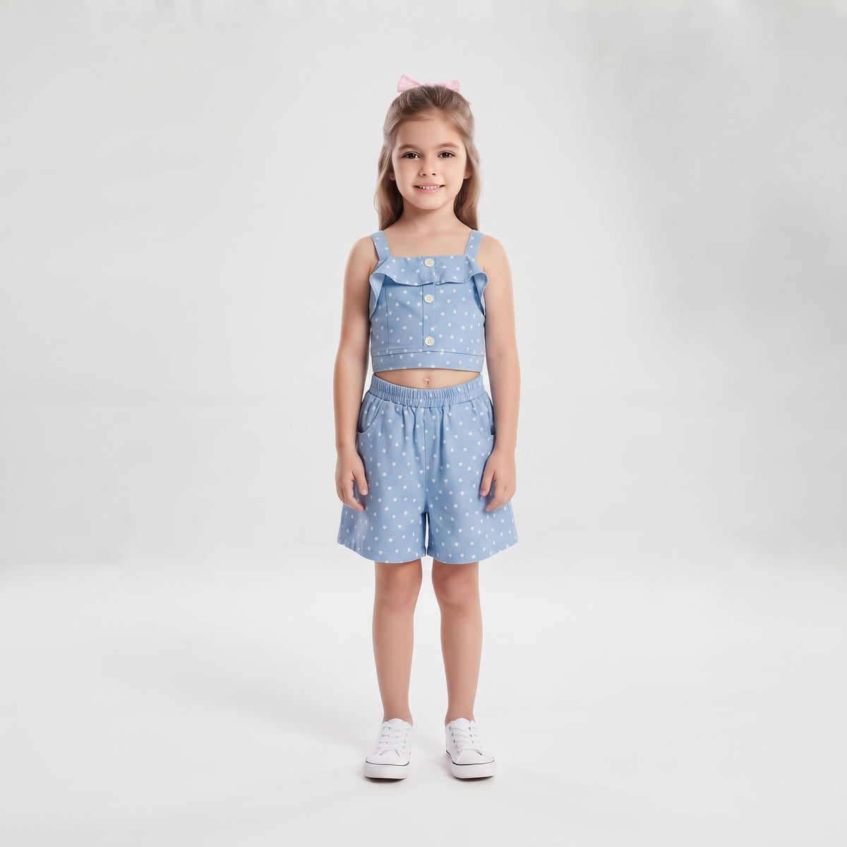 Girls' "2-piece set with a Crop Top and a Short