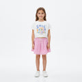 Girls "Smile" Printed T-Shirt and Pink Skirt Set