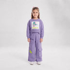 Girls' Camera Print Sweatshirt & Cargo Pants Set