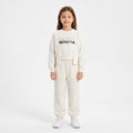 Girls' Cream Graphic Sweatshirt & Textured Joggers Set