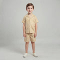 Boys' Alphabet Print Short Sleeve Shirt and Shorts Set