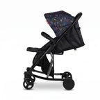 Modern Black Baby Stroller with Printed Hood