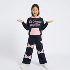 Girls' Hooded Sweatshirt with Bow-Detail Pants Set