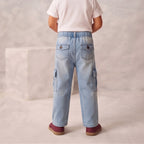 Boys' Two-Tone Gradient Cargo Denim Jeans