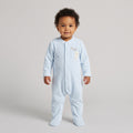 Newborn Baby Boys "Nina" Teddy Bear Ribbed Footed Jumpsuit