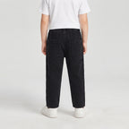 Boys' Drawstring Elastic Waist Straight Fit Jeans
