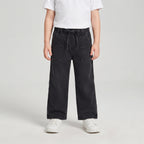 Boys' Drawstring Elastic Waist Straight Fit Jeans