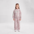 Girls Floral and Bear Print Hooded Sweatshirt and Tracksuit