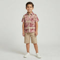 Boys' Plaid Short Sleeve Shirt and Khaki Cargo Shorts Set