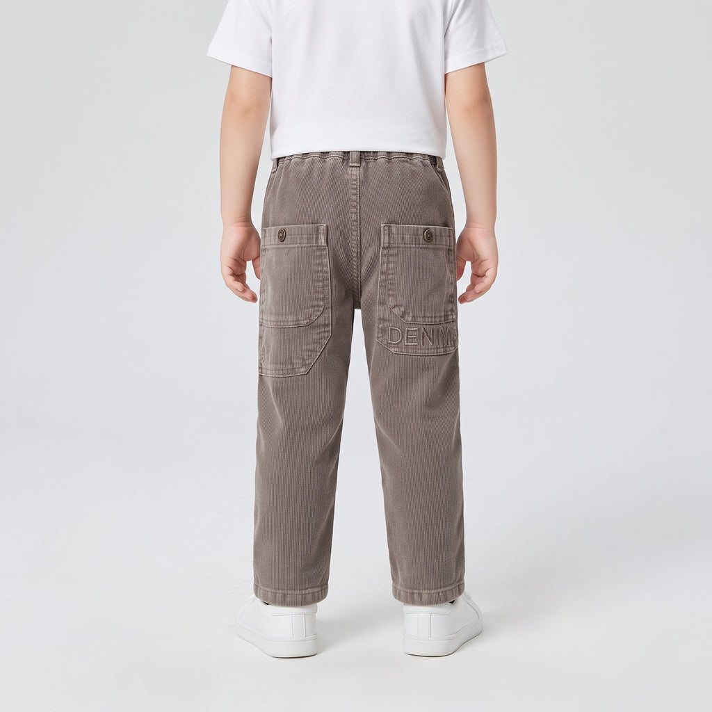 Boys' Drawstring Elastic Waist Straight Fit Jeans