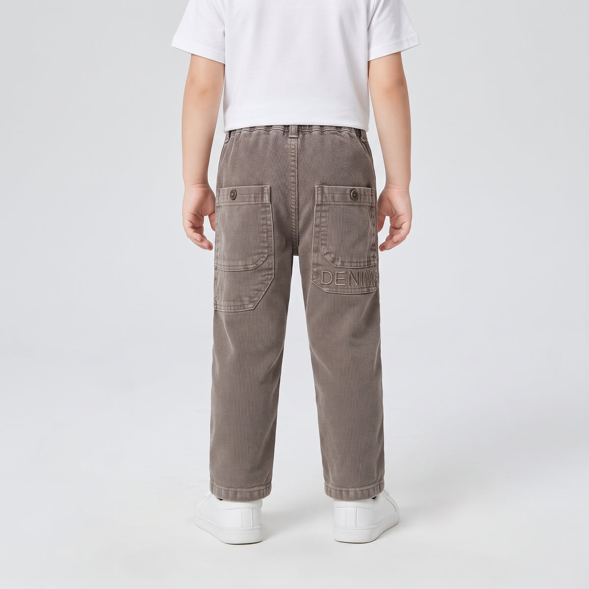 Boys' Drawstring Elastic Waist Straight Fit Jeans