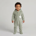 Newborn Baby Boys "Hello Baby" Hooded Corduroy Jumpsuit