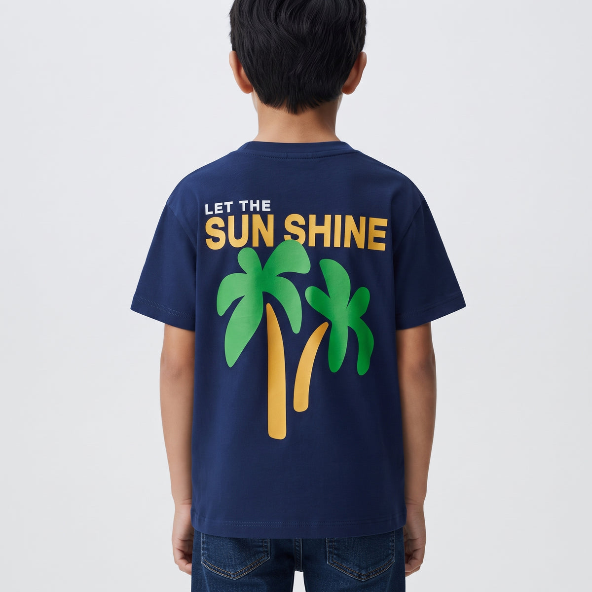 Boys' Navy Blue "Let The Sunshine" Graphic T-Shirt