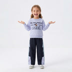 Girls' Light Blue Mickey Mouse Sweatshirt & Navy Pants Set