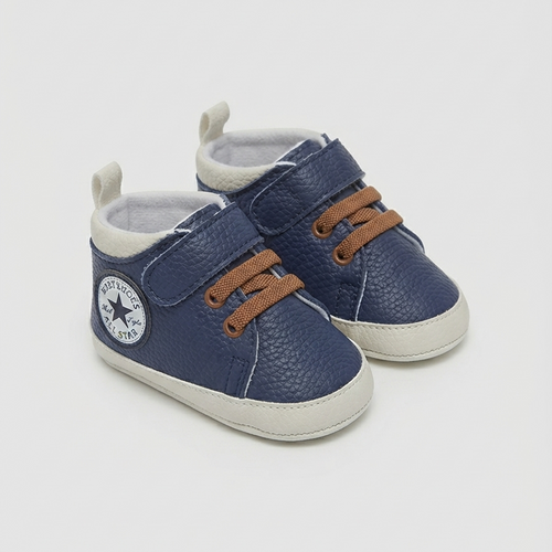 Baby Boy Faux Leather Pre-Walker Sneakers