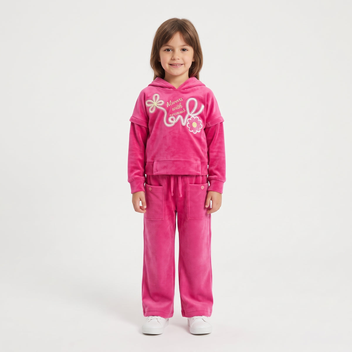 Girls "Always With Love" Velour Tracksuit