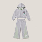 Girls' Hooded Sweatshirt and Wide-Leg Pants Tracksuit Set