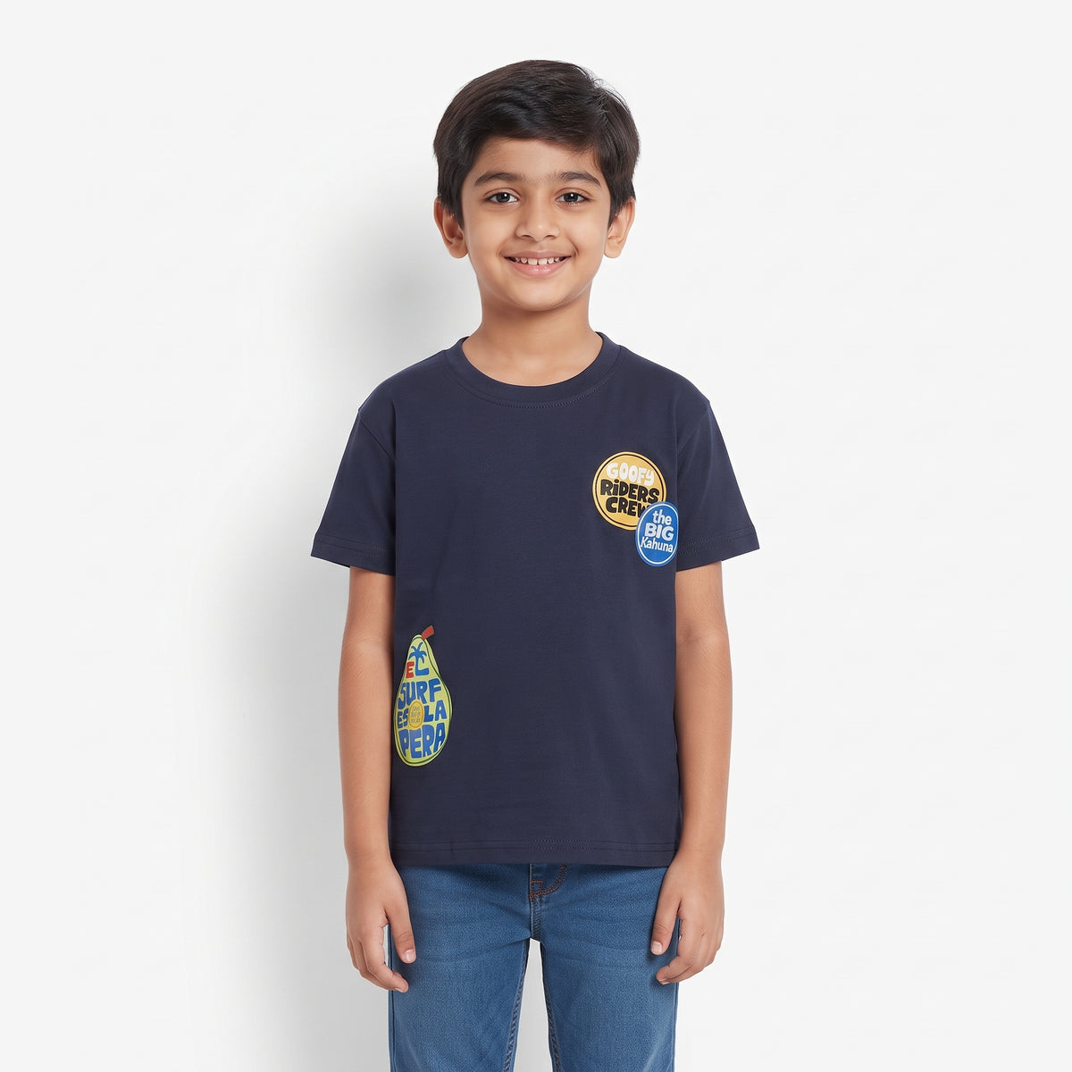 Boys Multi-Patch Printed Short Sleeve T-Shirt
