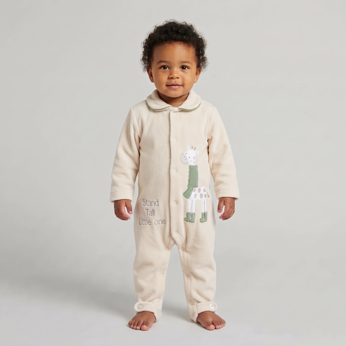 Newborn Baby Boys "Stand Tall" Giraffe Jumpsuit