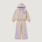 Girls' Hooded Sweatshirt and Wide-Leg Pants Tracksuit Set