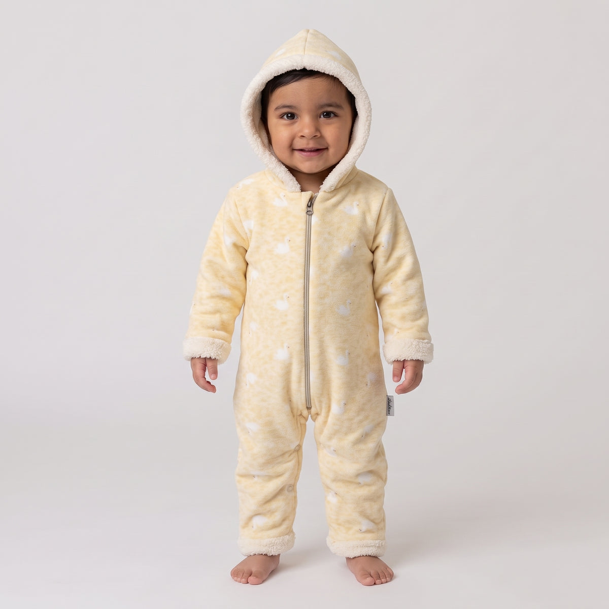 Newborn Baby Hooded Fleece Jumpsuit