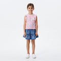 Girls Striped Top and Denim Skirt Set