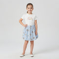 Girls' "Yummy Fruits" T-Shirt and Teddy Bear Gingham Skirt Set