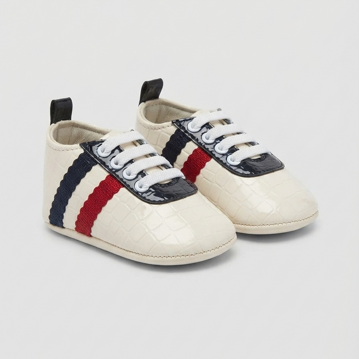 Newborn Girls' Chic Two-Tone Walking-Style Booties